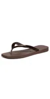 Havaianas Slim Square Plush Sandals Dark Brown In Brown