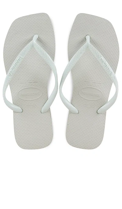 Havaianas Women's Slim Square Polyvinyl Chloride Flat Sandals Women's Shoes In White