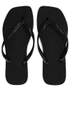 Shop Havaianas Slim Square Sandal In Black