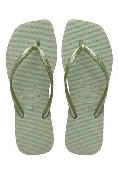 Havaianas Slim Square Smoke Green In Animal Print