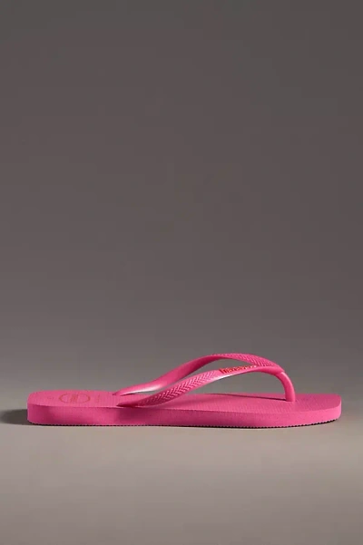 Havaianas Slim Square Thong Sandals In Pink