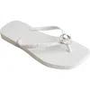 Havaianas Slim Square Toe Flip Flop In White