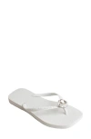 Havaianas Slim Square Toe Flip Flop In White