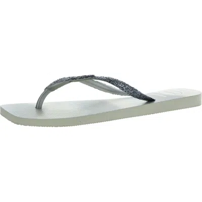 Havaianas Slim Square Womens Thong Slip On Flip-flops In Beige