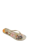 Havaianas Slim Summer Bliss Flip Flop In Beige