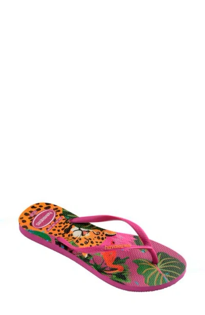 Havaianas Slim Summer Bliss Flip Flop In Rose Gum