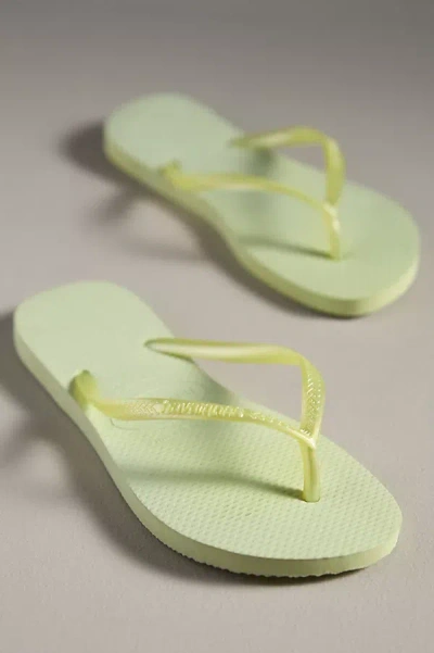 Havaianas Slim Thong Sandals In Green