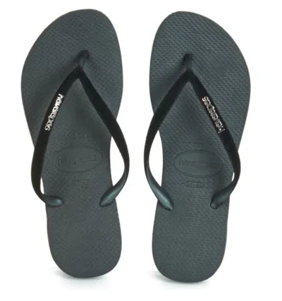 Havaianas Slim Velvet Black In Animal Print