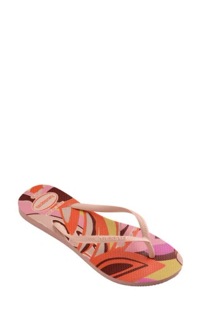 Havaianas Slim Water Resistant Flip Flop In Crocus Rose