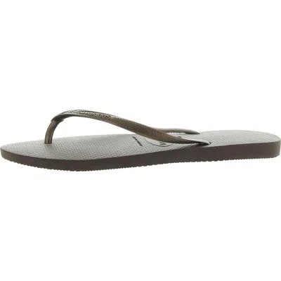 Havaianas Slim Womens Slip On Flat Flip-flops In Brown