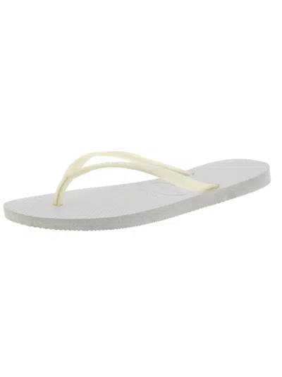 Havaianas Womens Cushioned Footbed Toe-post Flip-flops In White