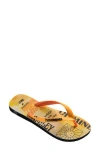 Havaianas Smiley Flip Flop In Black/yellow/yellow