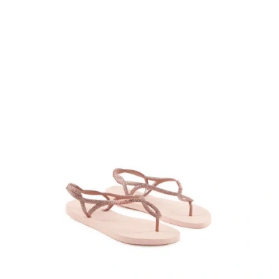 Havaianas Sparkly Flip Flops In White