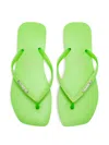 Havaianas Square Glitter-strap Flip-flops In Green