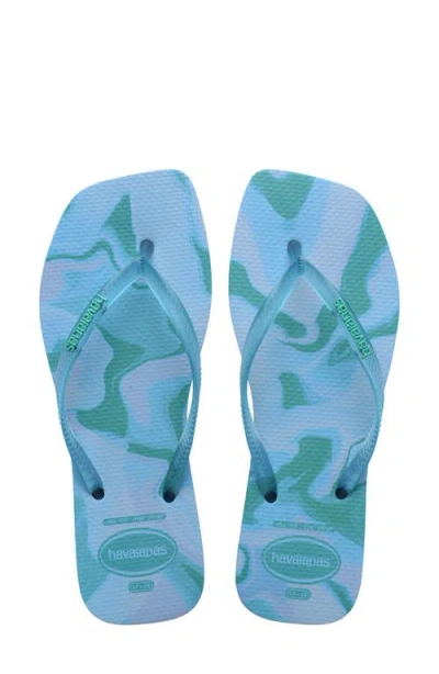 Havaianas Square Toe Jelly Flip Flop In Blue