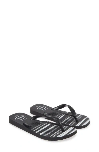 Havaianas Top Basic Flip Flop In Black/ Black/ Black/ White