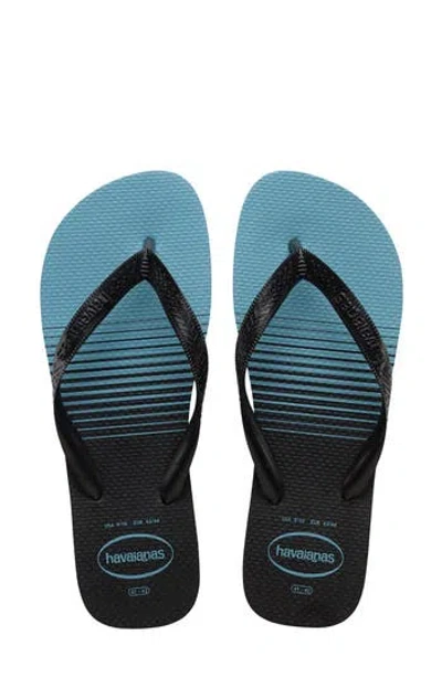 Havaianas Top Basic Flip Flop In Black/black/nautical Blue