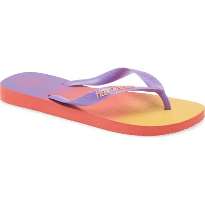 Havaianas Top Fashion Flip Flop In Coral/purple