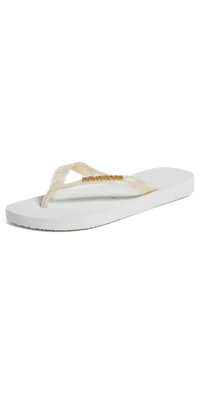 Havaianas Top Logo Metallic Sandals White