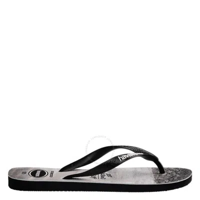 Havaianas Top Photoprint Thong Flip Flops In White/black