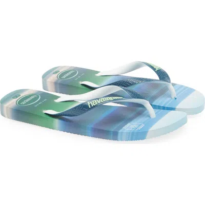 Havaianas Top Surf Sessions Flip Flop In Beige/atlantic Blue