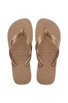 Havaianas Top Tiras Flip Flop Sandal In Rose Gold, Women's At Urban Outfitters In Brown