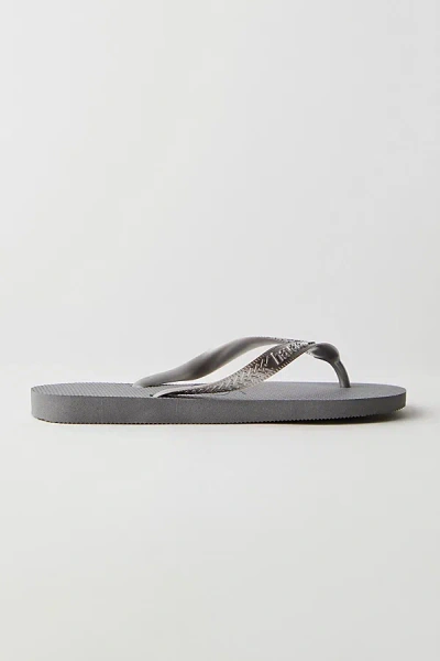Havaianas Top Tiras Flip Flop Sandal In Steel Grey, Women's At Urban Outfitters In Gray