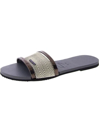 Havaianas Trancoso Womens Slip-on Casual Slide Sandals In Grey