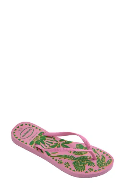 Havaianas Tucano Slim Flip Flop In Pink Lemonade