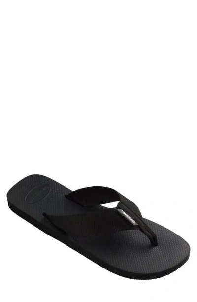 Havaianas Man Toe Strap Sandals Black Size 13 Rubber