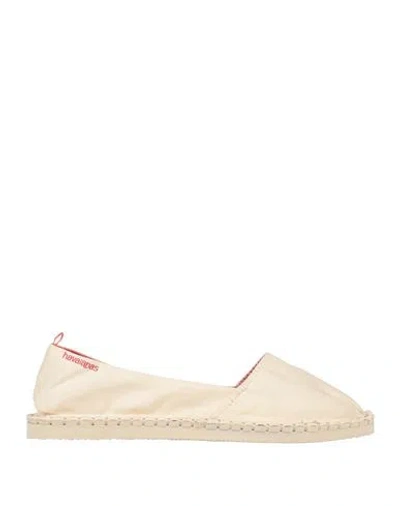 Havaianas Woman Loafers Cream Size 5.5 Textile Fibers