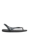Havaianas Woman Thong Sandal Black Size 7/8 Rubber