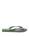 Havaianas Woman Thong Sandal Dark Green Size 9/10 Rubber In Green