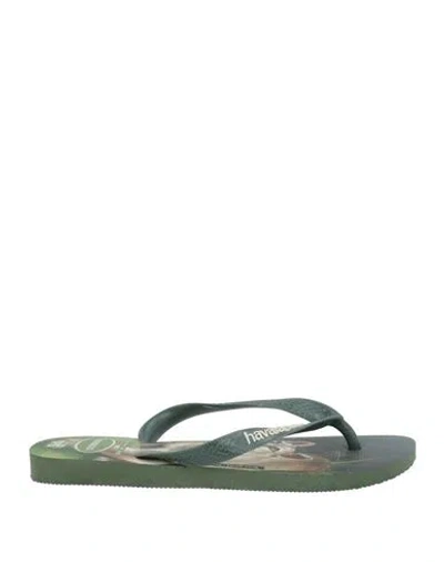 Havaianas Woman Thong Sandal Dark Green Size 9/10 Rubber