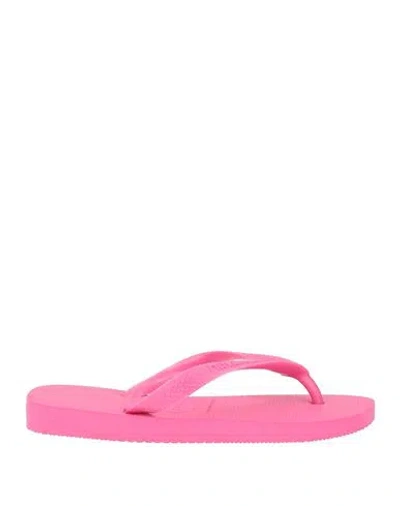 Havaianas Woman Thong Sandal Fuchsia Size 6 Rubber In Pink