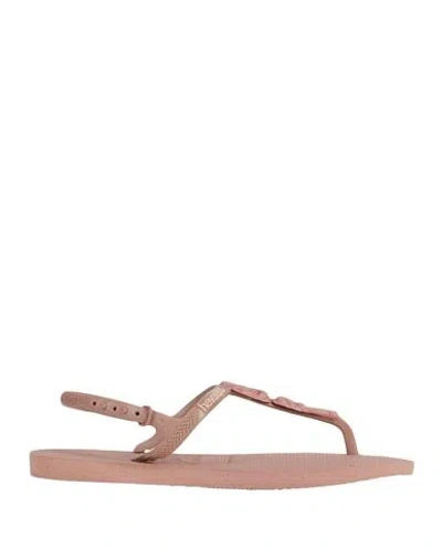 Havaianas Woman Thong Sandal Antique Rose Size 11/12 Rubber In Pink