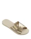 Havaianas Women's Aqua Metallic Crisscross Slide Sandals In Beige