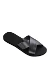 Havaianas Women's Aqua Metallic Crisscross Slide Sandals In Black