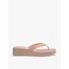Havaianas Womens Ballet Rose High Platform Logo-embossed Rubber Flip-flops
