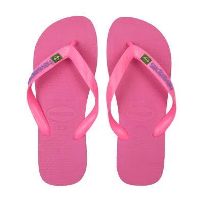 Havaianas Women Brasil Flip Flops Crystal Rose In Pink