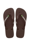 Havaianas Women's Brazil Logo Flip Flop Sandal In Dark Brown/white, Women's At Urban Outfitters In Multi