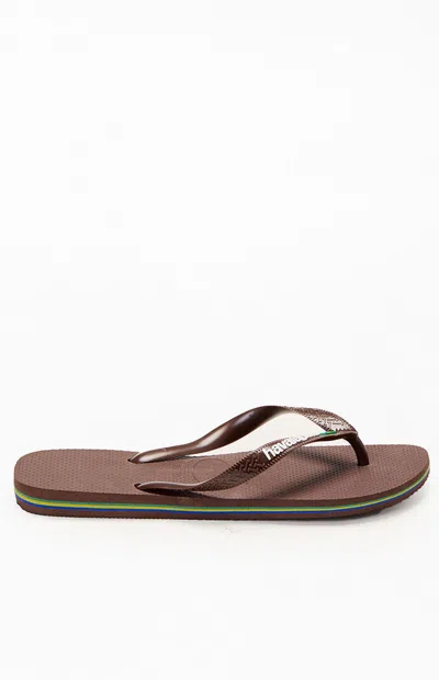 Havaianas Women's Brazil Logo Flip Flop Sandals In Brown In Multi