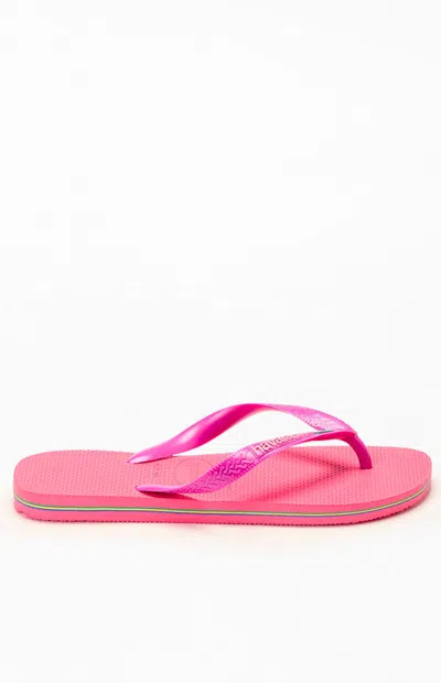 Havaianas Women's Brazil Logo Flip Flop Sandals In Coral In Pink