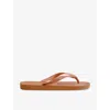 HAVAIANAS HAVAIANAS WOMEN'S CERRADO ORANGE TOP LOGO-EMBOSSED RUBBER FLIP-FLOPS