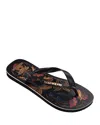 Havaianas X Farm Rio Classic Flip Flop In Black