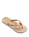 Havaianas X Farm Rio Papillon Flip Flop In Golden