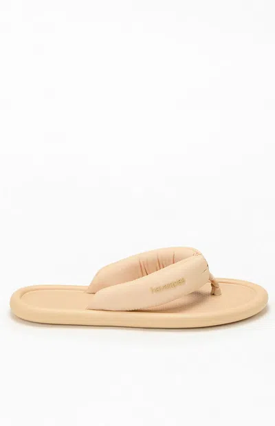 Havaianas Women's Maxi Puffed Flip Flop Sandals In Beige