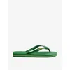 Havaianas Womens Patria Green Brasil Patria Logo-embossed Rubber Flip-flops In Patria Green