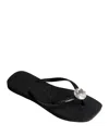 Havaianas Slim Square Toe Flip Flop In Black