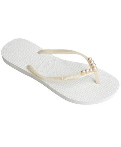 Havaianas Women's Slim Round Toe Sandals In White